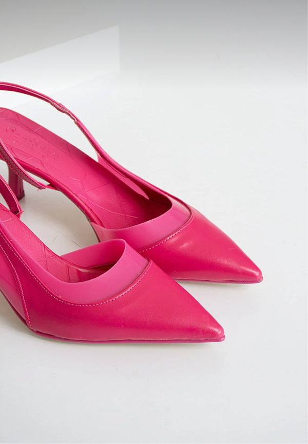 Fuchsia pump heels