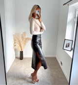 Faux Leather Skirt