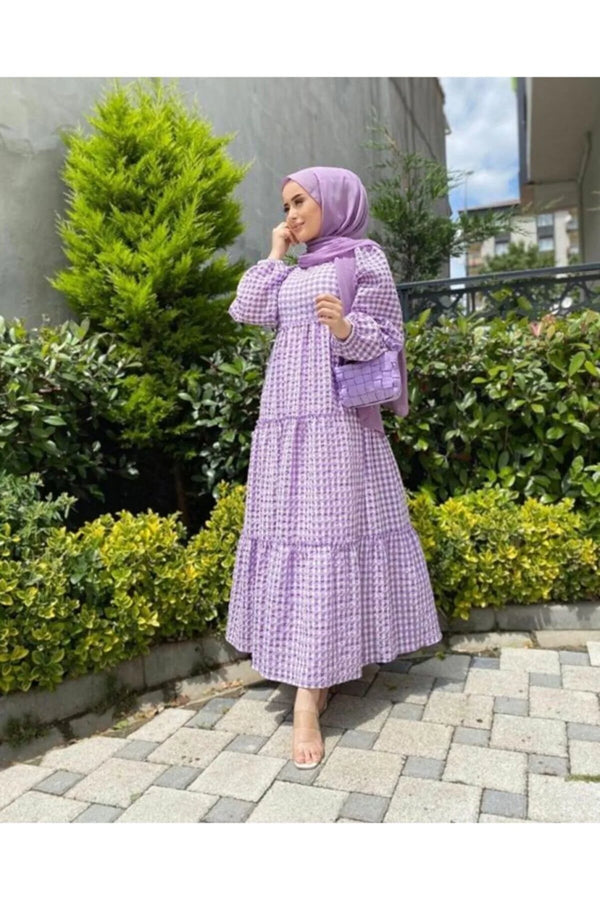 Purple modest dress