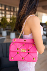 Fuchsia studded bag