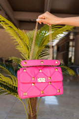 Fuchsia studded bag