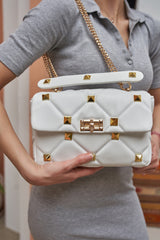 White studded bag