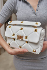 White studded bag