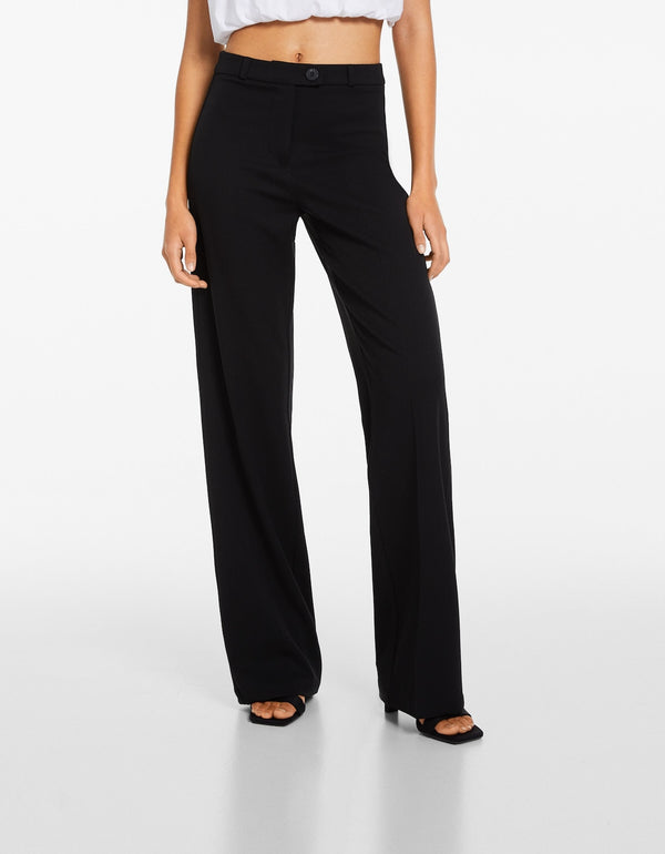 Wide leg tailored trousers