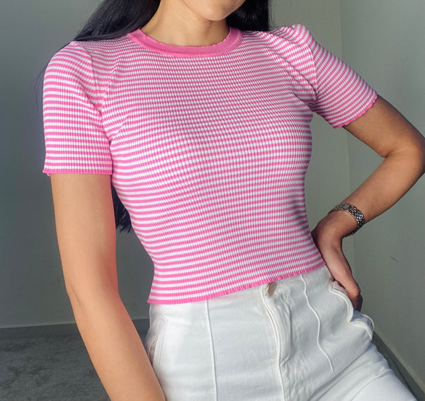 Pink Striped Top