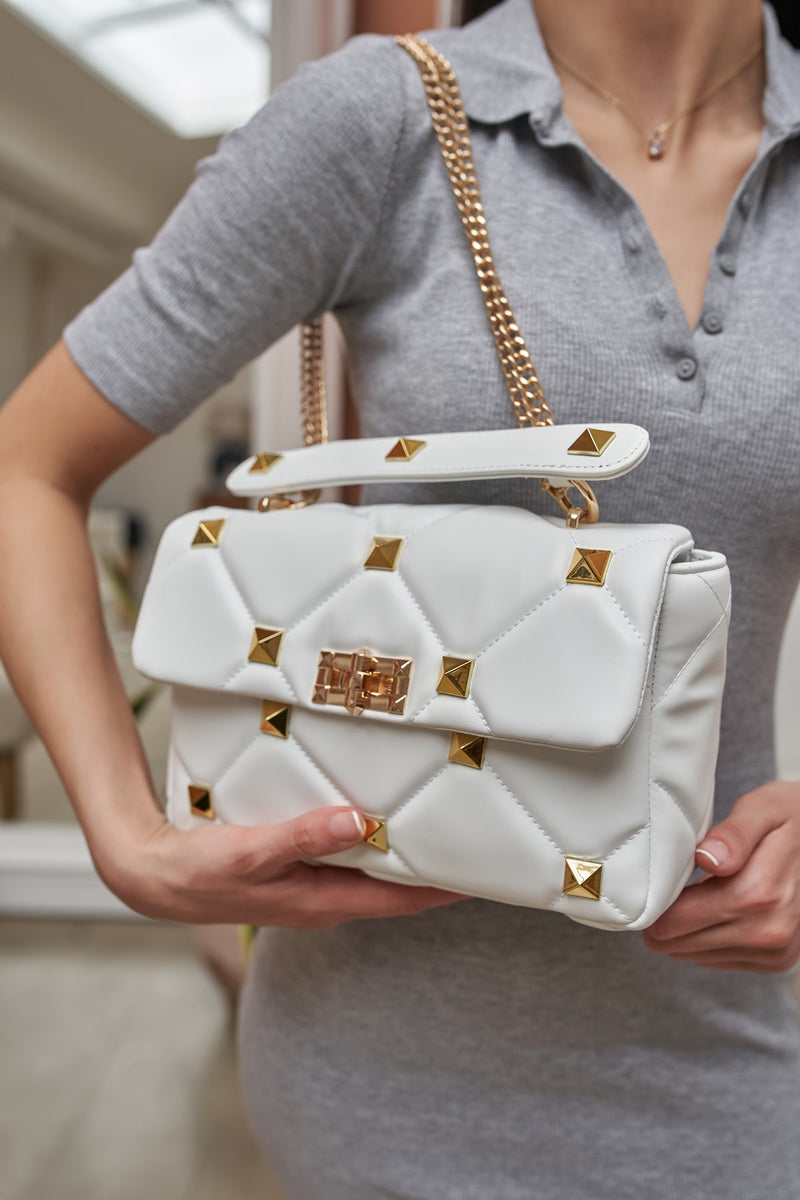 White studded bag