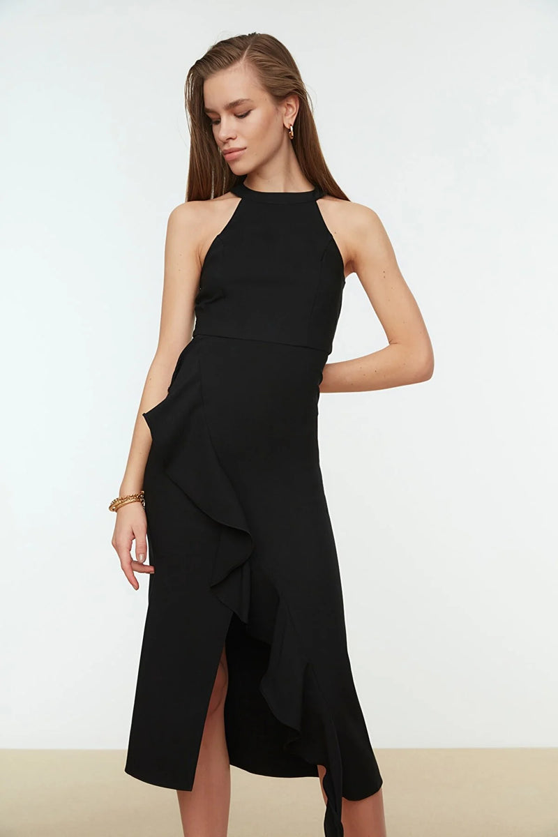 Black midi dress