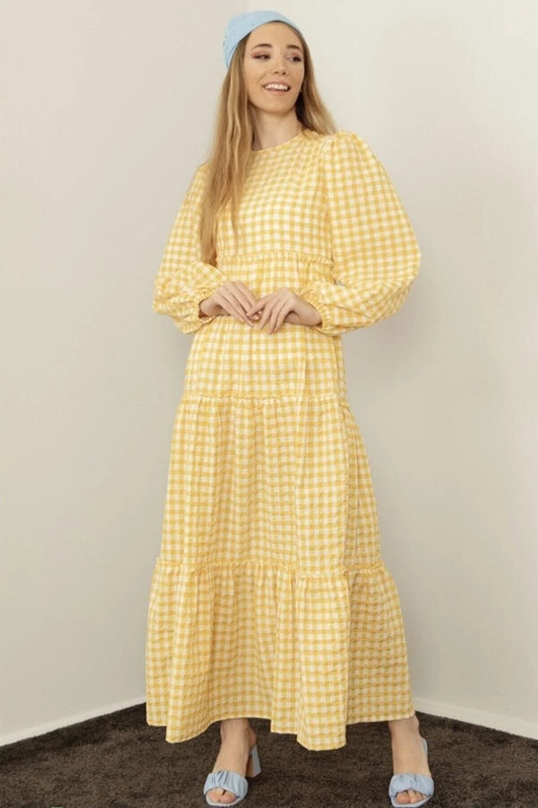 Yellow modest dress