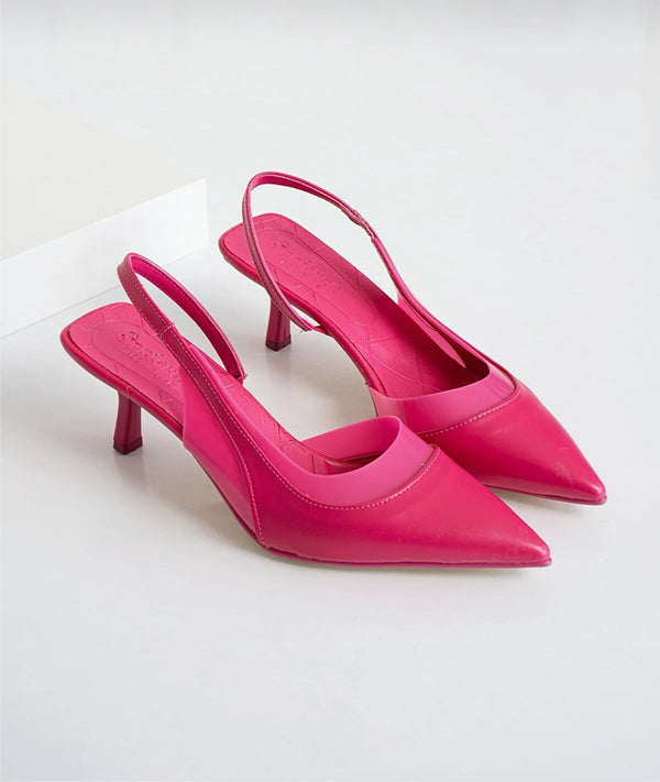 Fuchsia pump heels