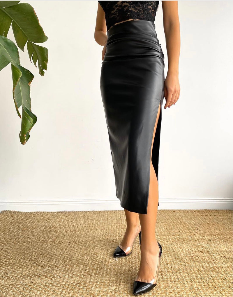 Faux Leather Skirt