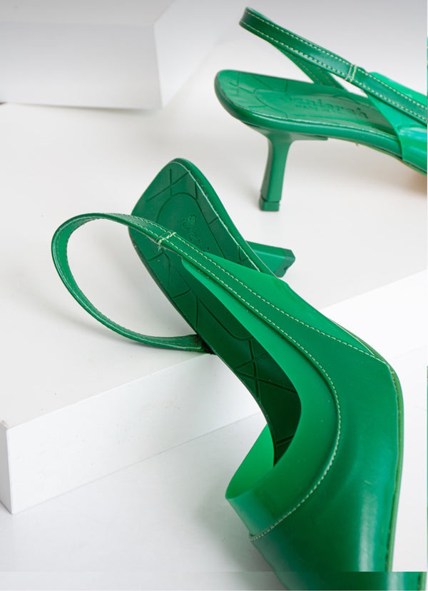 Green pump heels