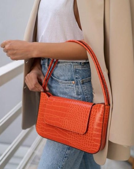 Orange Crocodile Bag