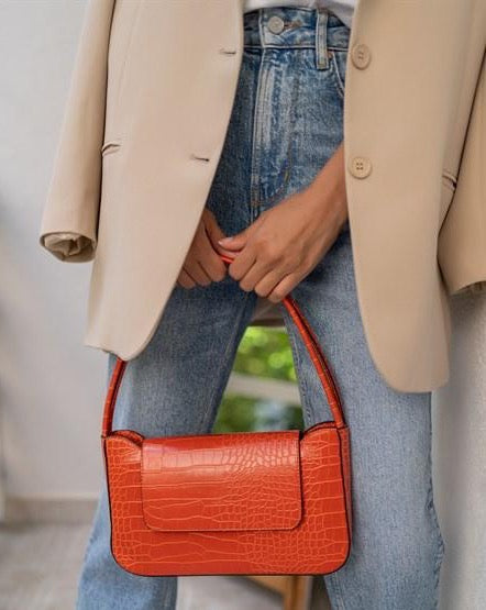 Orange Crocodile Bag